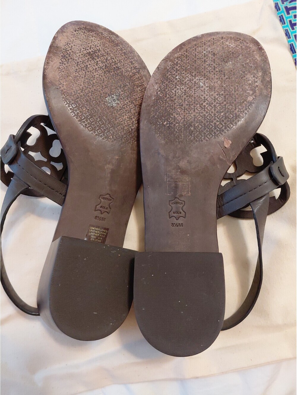 Tory Burch Miller Stacked Heel Sandals size 8.5 EUC Multicolor #403 - Picture 9 of 10